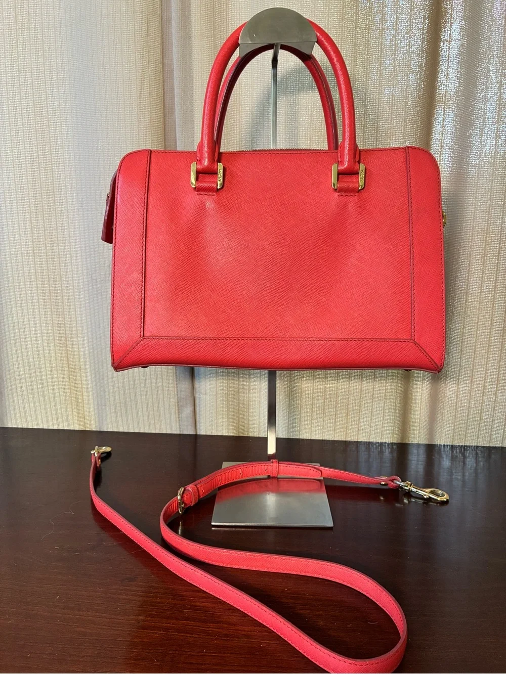 MCM Red Leather Tote